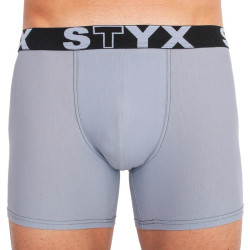 Calções de boxer para homem Styx longo desportivo elástico cinzento claro (U1067)