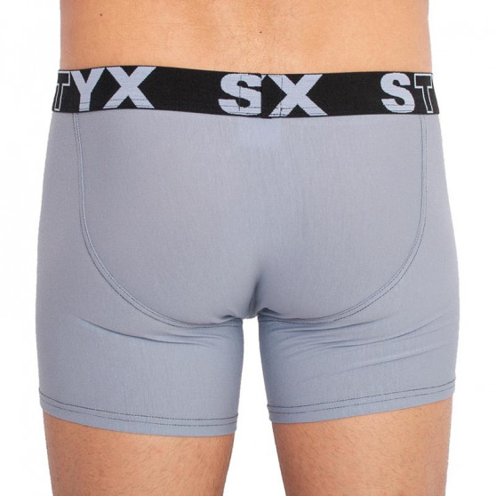 Calções de boxer para homem Styx longo desportivo elástico cinzento claro (U1067)