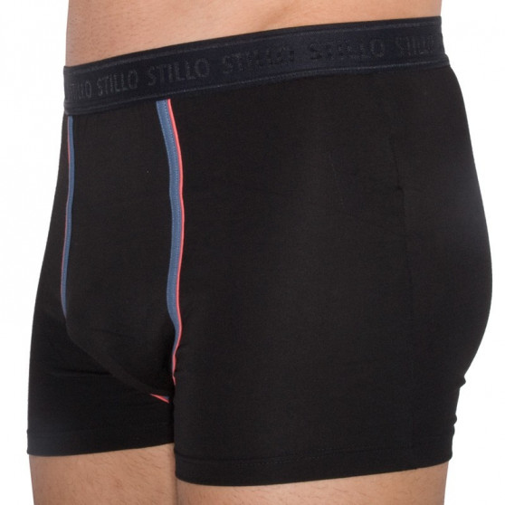 3PACK Boxers para homem Stillo preto com risca cinzenta (STP-0161616)