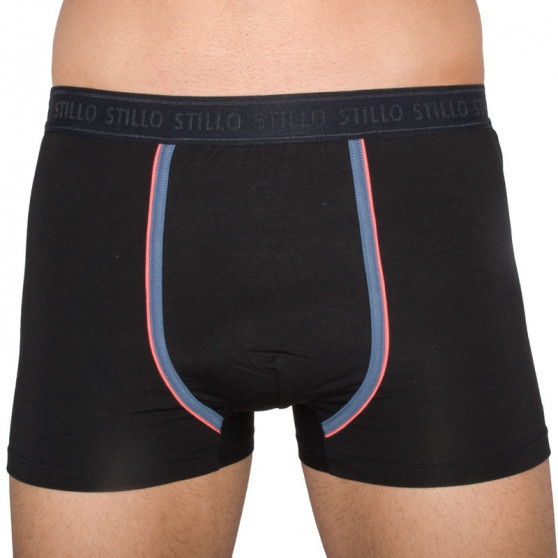 3PACK Boxers para homem Stillo preto com risca cinzenta (STP-0161616)