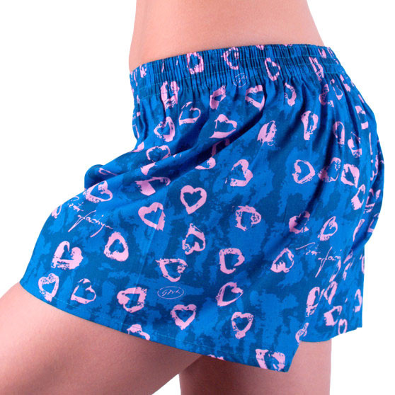 Boxers para mulher Styx arte clássica borracha azul escuro corações (K757)