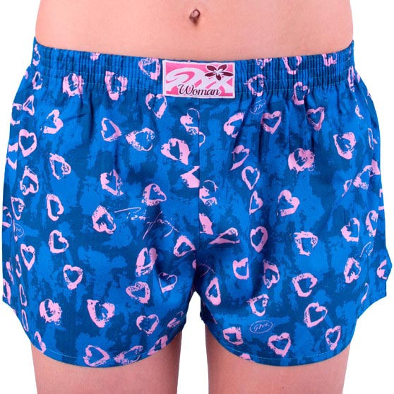 Boxers para mulher Styx arte clássica borracha azul escuro corações (K757)