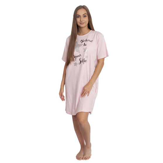 Camisola de noite para mulher Molvy rosa (AK-3190 C)