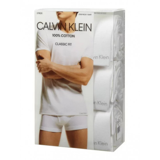 3PACK T-shirt para homem Calvin Klein branco (NB4011E-100)