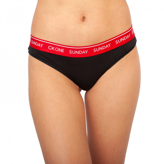 7PACK tanga para mulher Calvin Klein preto (QF5937E-9A2)