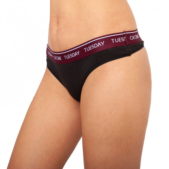 7PACK tanga para mulher Calvin Klein preto (QF5937E-9A2)