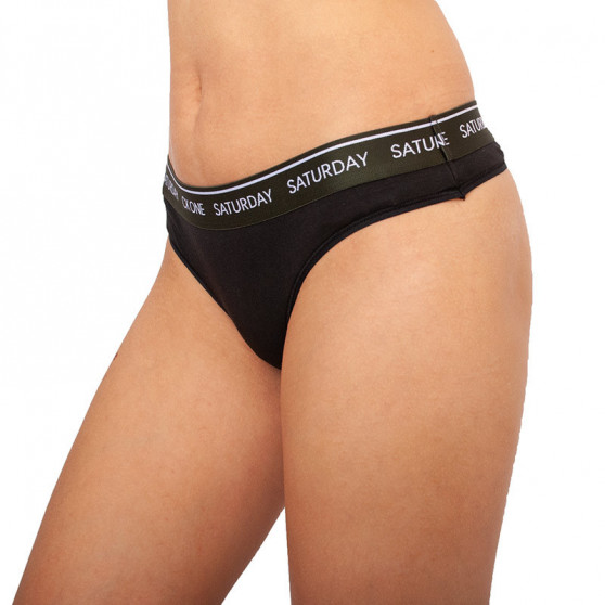 7PACK tanga para mulher Calvin Klein preto (QF5937E-9A2)