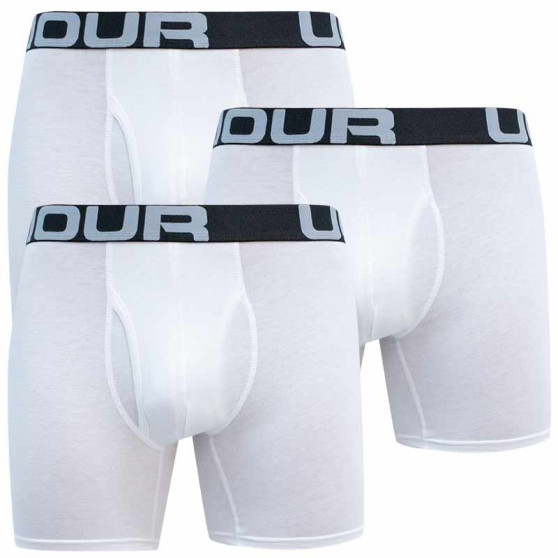 3PACK Boxers para homem Under Armour branco (1363617 100)