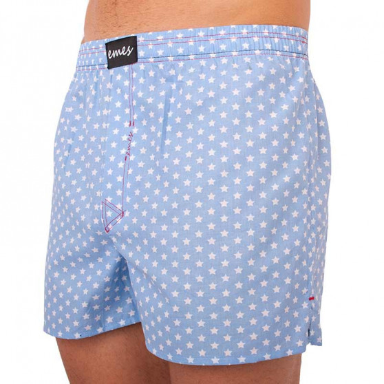 Boxers para homem Emes estrelas em azul claro (004)