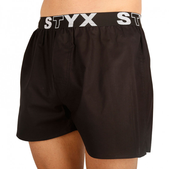 Boxers para homem Styx desporto elástico preto (B960)