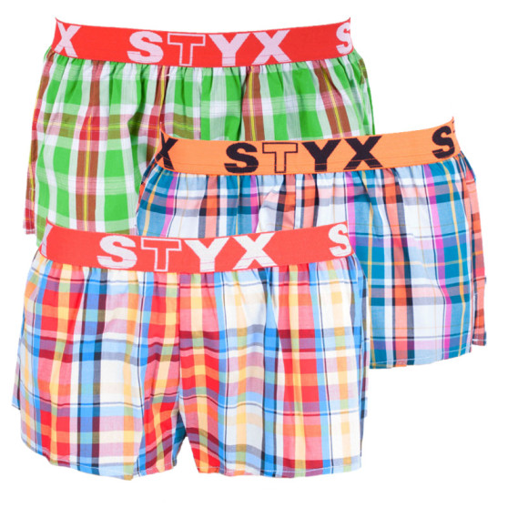 3PACK Boxers para mulher Styx desporto elástico multi-colorido (T6212233)