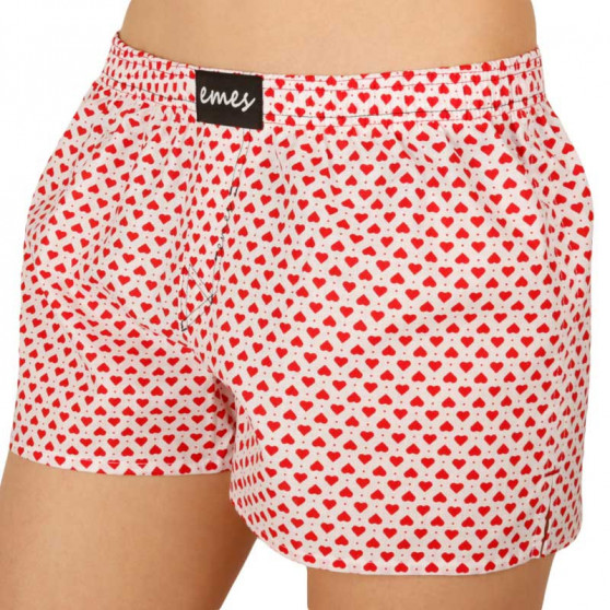 Boxers para mulher Emes branco com corações (007)