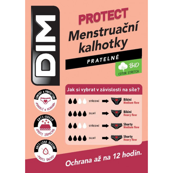 Cuecas para mulher DIM menstrual preto (D0AYB-0HZ)