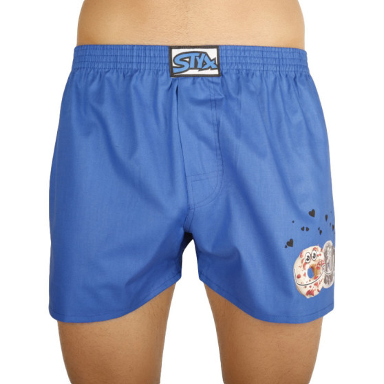 Boxers para homem Styx arte clássica borracha donuts azul