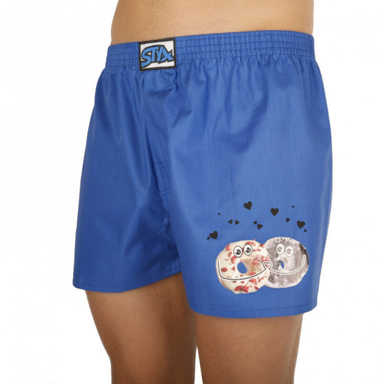 Boxers para homem Styx arte clássica borracha donuts azul