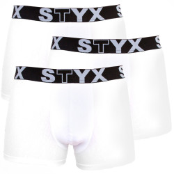 3PACK Boxers para homem Styx desporto elástico superdimensionado branco (R10616161)