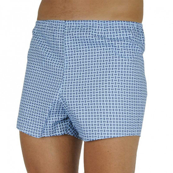 Boxers clássicos para homem Foltýn azul com rectângulos de grandes dimensões