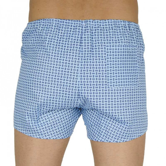 Boxers clássicos para homem Foltýn azul com rectângulos de grandes dimensões