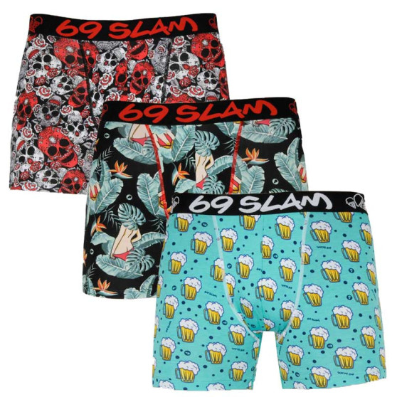 3PACK Boxers para homem 69SLAM fit bambu mix (PACARS-BB)