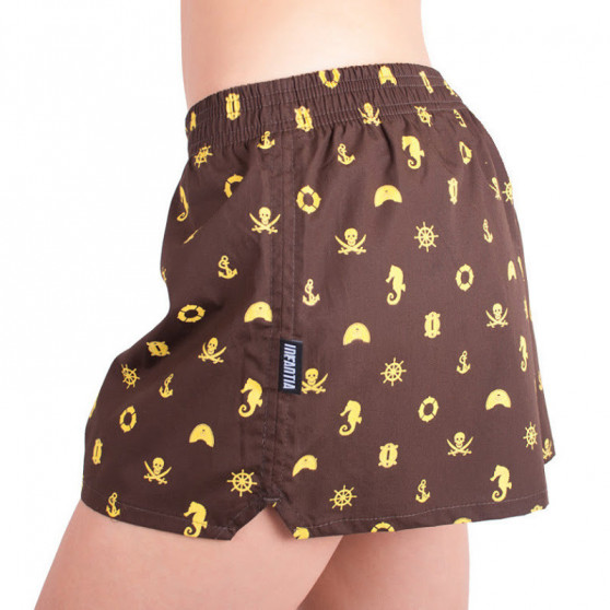 Boxers para mulher Infantia castanho estampado DTKG9