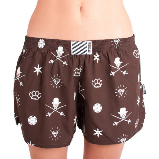 Boxers para mulher Infantia castanho estampado DTKG10