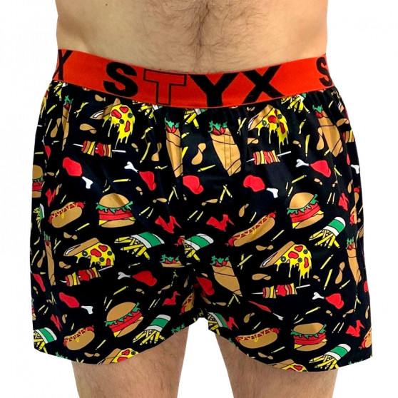 Boxers de homem arte desportiva borracha e meias Styx food (BH1253)