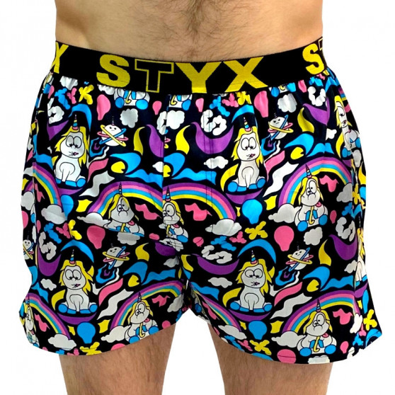 Boxers para homem arte desportiva borracha e meias Styx Unicórnio (BH1158)