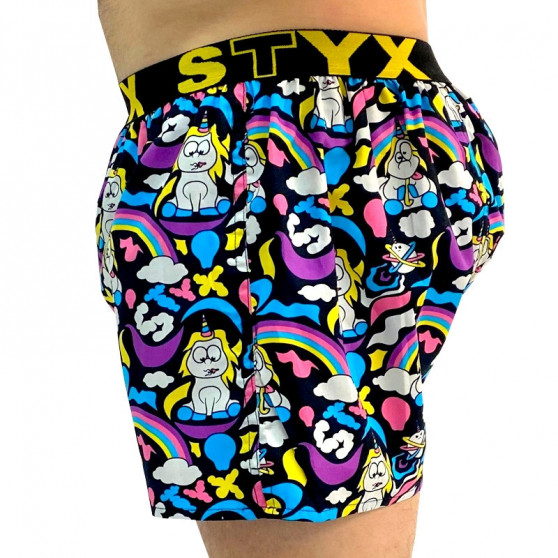 Boxers para homem arte desportiva borracha e meias Styx Unicórnio (BH1158)