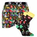 Boxers de homem arte desportiva borracha e meias Styx Natal (BH1258)