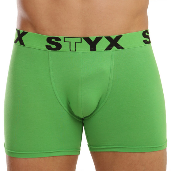 Boxers para homem Styx longo desporto elástico verde (U1069)