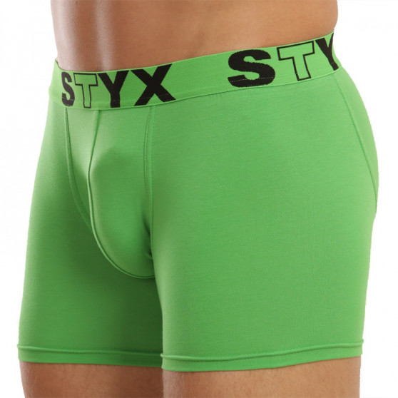 Boxers para homem Styx longo desporto elástico verde (U1069)