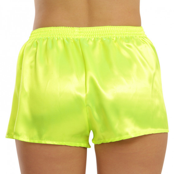 Boxers para mulher Styx cetim elástico clássico verde néon (L1161)