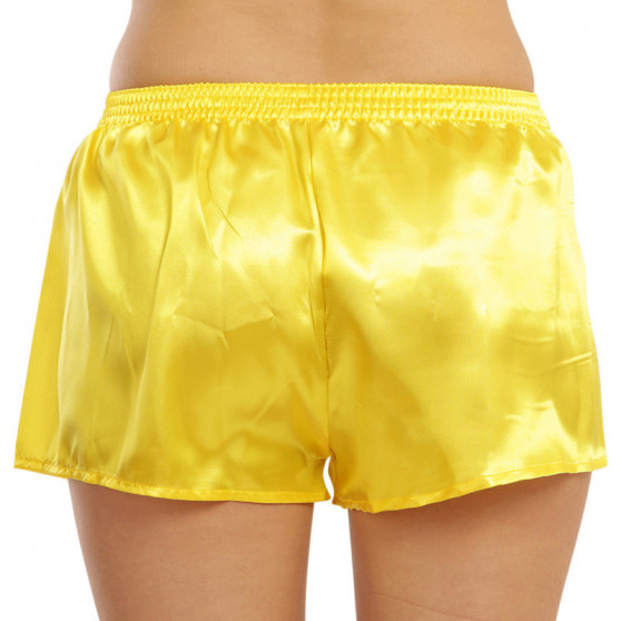 Boxers para mulher Styx clássico de borracha acetinada amarelo (L1068)