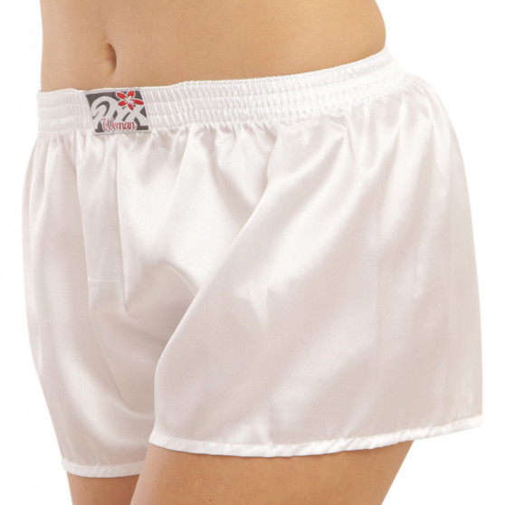 Boxers para mulher Styx clássico elástico acetinado branco (L1061)