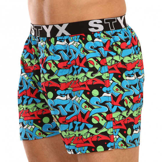 Boxers para homem Styx arte desportiva borracha graffiti (B1255)