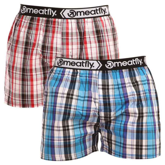 2PACK Boxers para homem Meatfly multicolorido (Bandit - Sea blue)