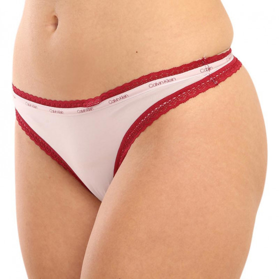 3PACK Tanga para mulher Calvin Klein multicolorido (QD3802E-W4Z)