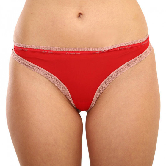 3PACK Tanga para mulher Calvin Klein multicolorido (QD3802E-W4Z)