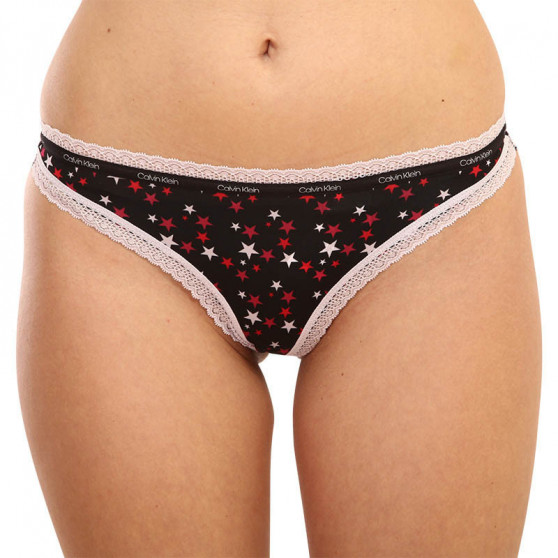 3PACK Tanga para mulher Calvin Klein multicolorido (QD3802E-W4Z)