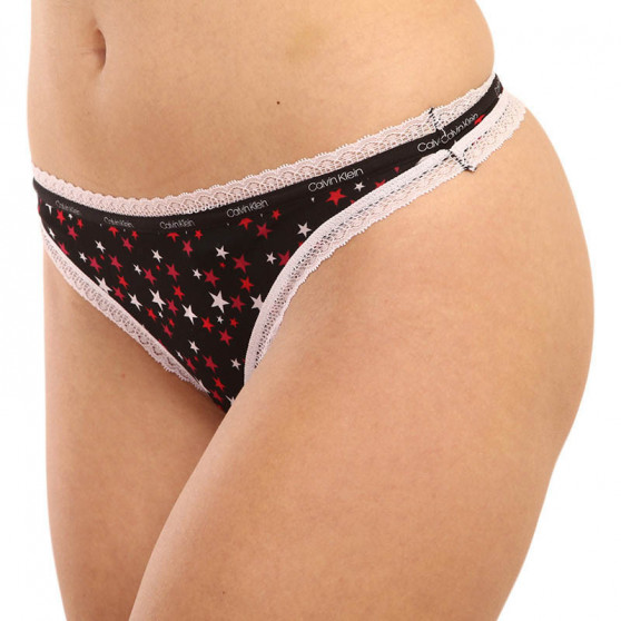 3PACK Tanga para mulher Calvin Klein multicolorido (QD3802E-W4Z)