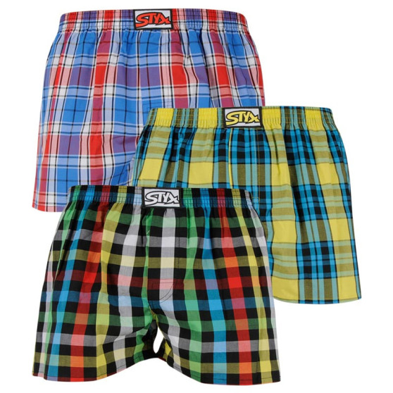 3PACK Boxers para homem Styx borracha clássica multi-coloured (A9070810)