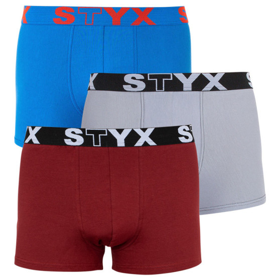 3PACK Boxers para homem Styx desporto elástico superdimensionado multicolorido (R9676067)