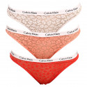 3PACK Cuecas brasileiras para mulher Calvin Klein multicolorido (QD3925E-W5F)