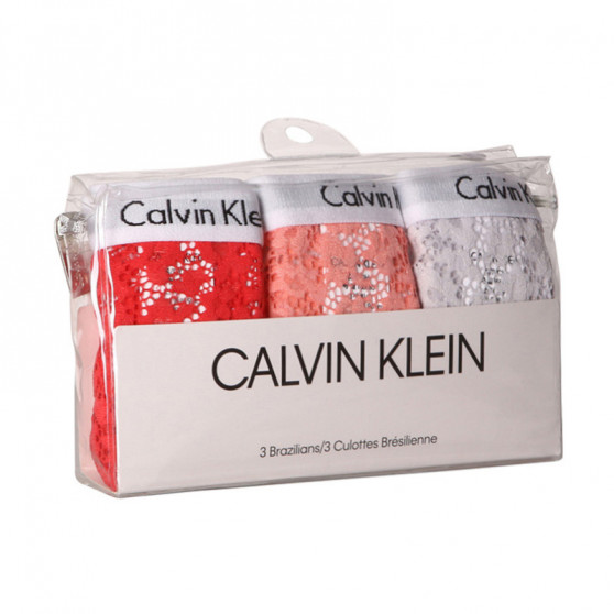 3PACK Cuecas brasileiras para mulher Calvin Klein multicolorido (QD3925E-W5F)