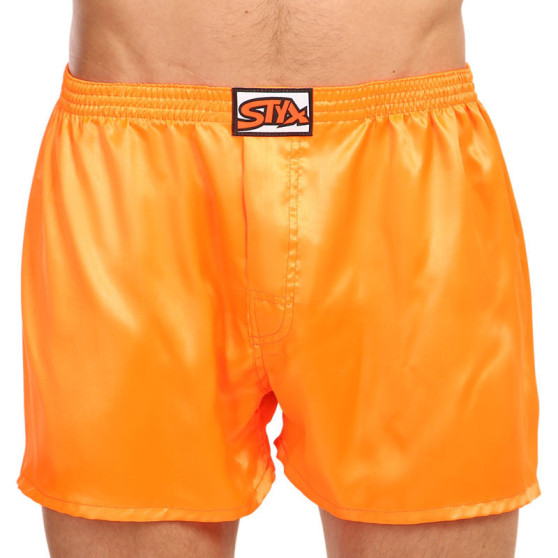 Boxers para homem Styx borracha clássica cetim laranja (C661)