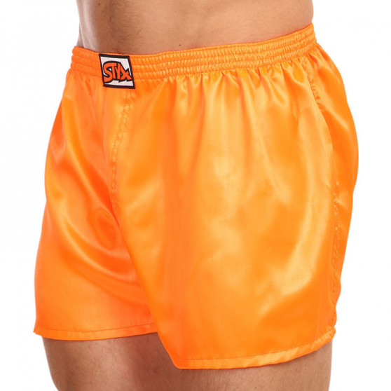 Boxers para homem Styx borracha clássica cetim laranja (C661)