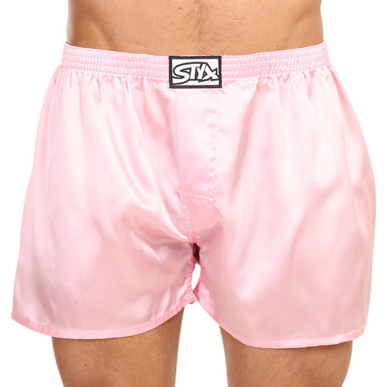 Boxers para homem Styx borracha clássica cetim rosa (C1160)