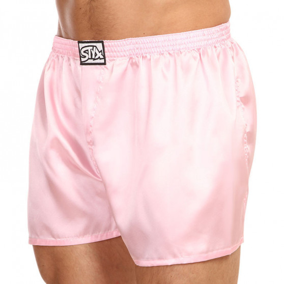 Boxers para homem Styx borracha clássica cetim rosa (C1160)