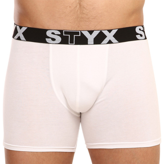 Boxers para homem Styx longo desportivo elástico branco (U1061)