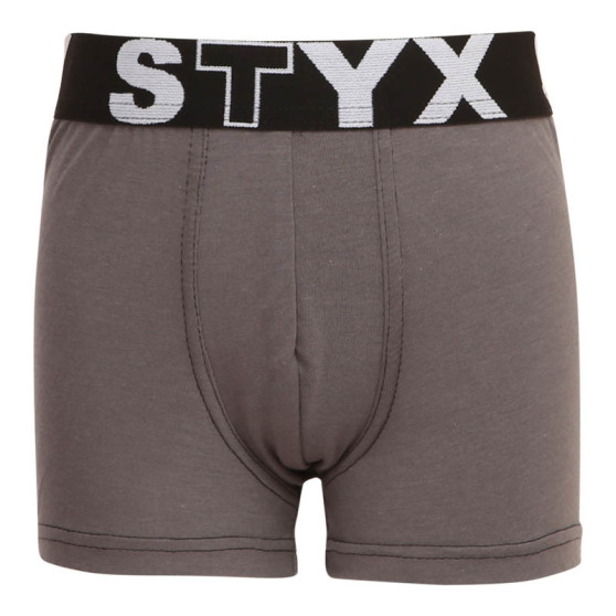 Boxers para criança Styx desporto elástico cinzento escuro (GJ1063)